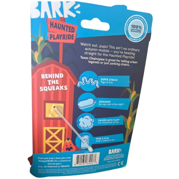 Bark Dog toy Texas Chainspaw Pose & Play Halloween Haunted Playride Squeaker NEW - Picture 7 of 7